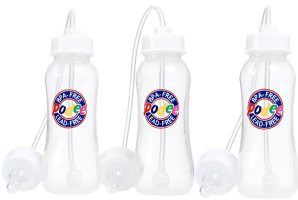 Hands-Free Baby Bottle - Self Feeding System 9 oz (3 Pack - Podee Classic)