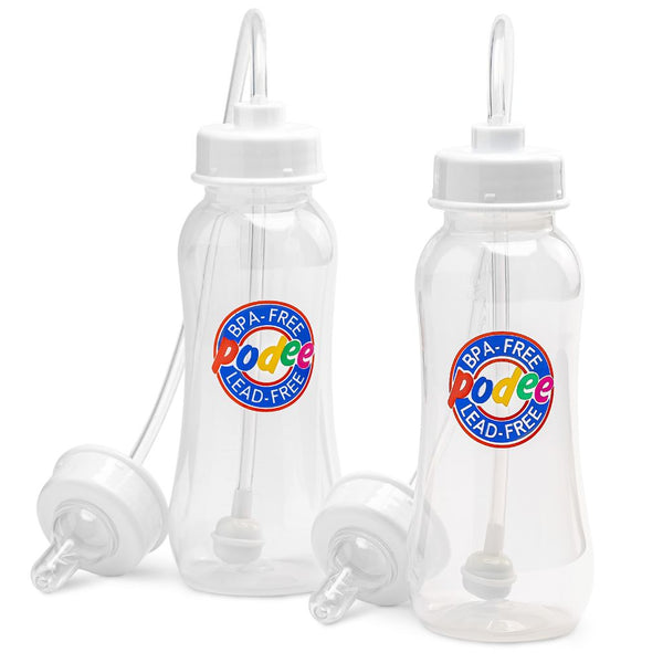 Hands-Free Baby Bottle - Self Feeding System 9 oz (2 Pack - Podee Classic)