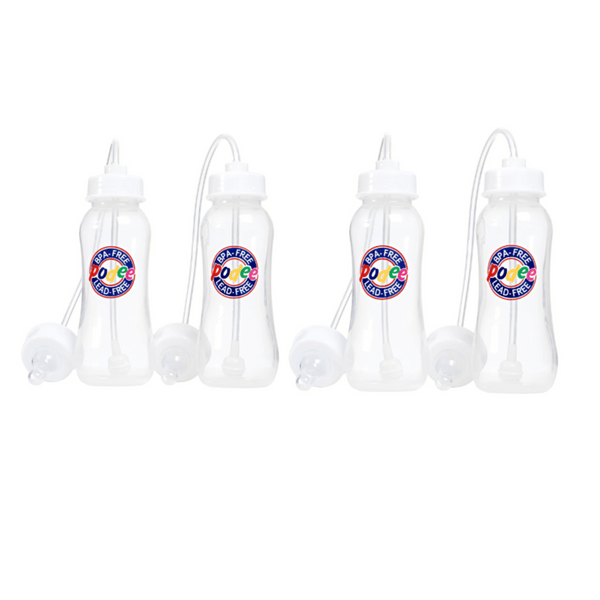 Hands-Free Baby Bottle - Self Feeding System 9 oz (4 Pack - Podee Classic)